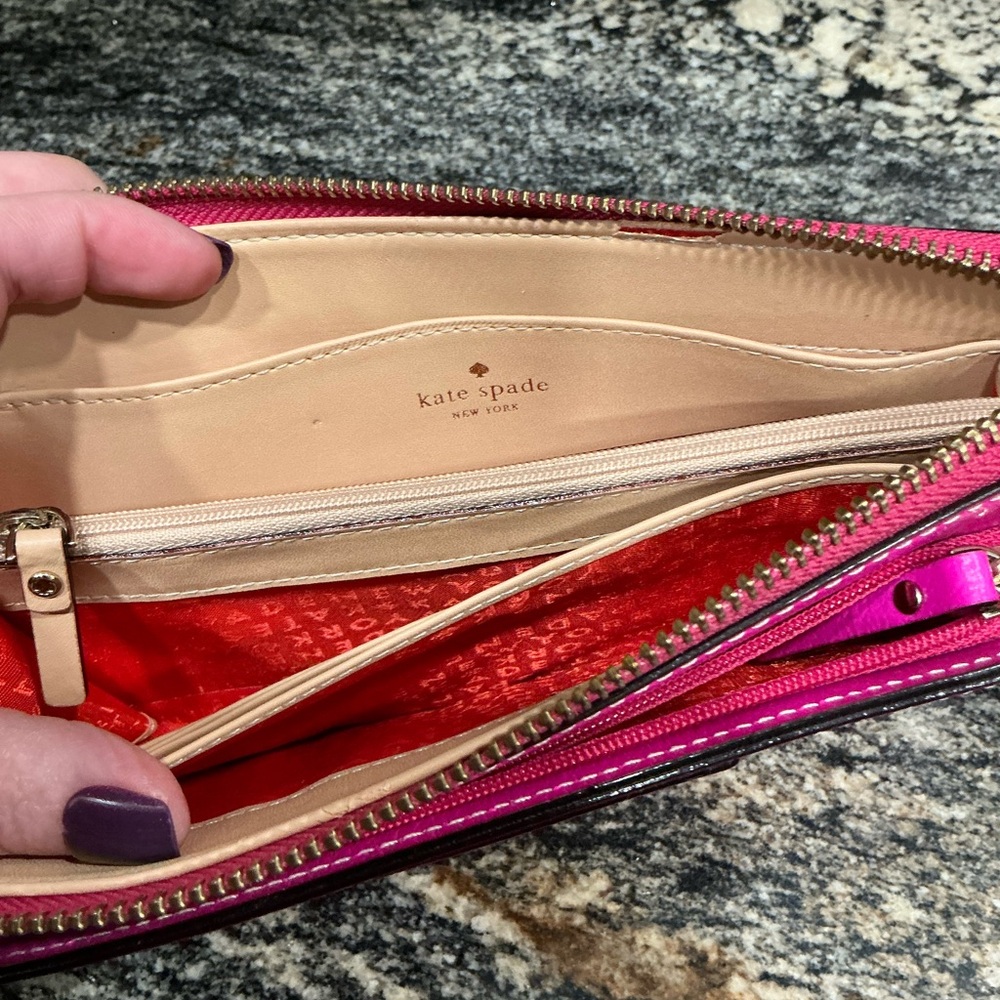 ✨💎BEAUTIFUL💎✨KATE SPADE PEBBLED LEATHER LARGE WRISTLET W/DUSTY&GIFT! - Picture 7 of 12
